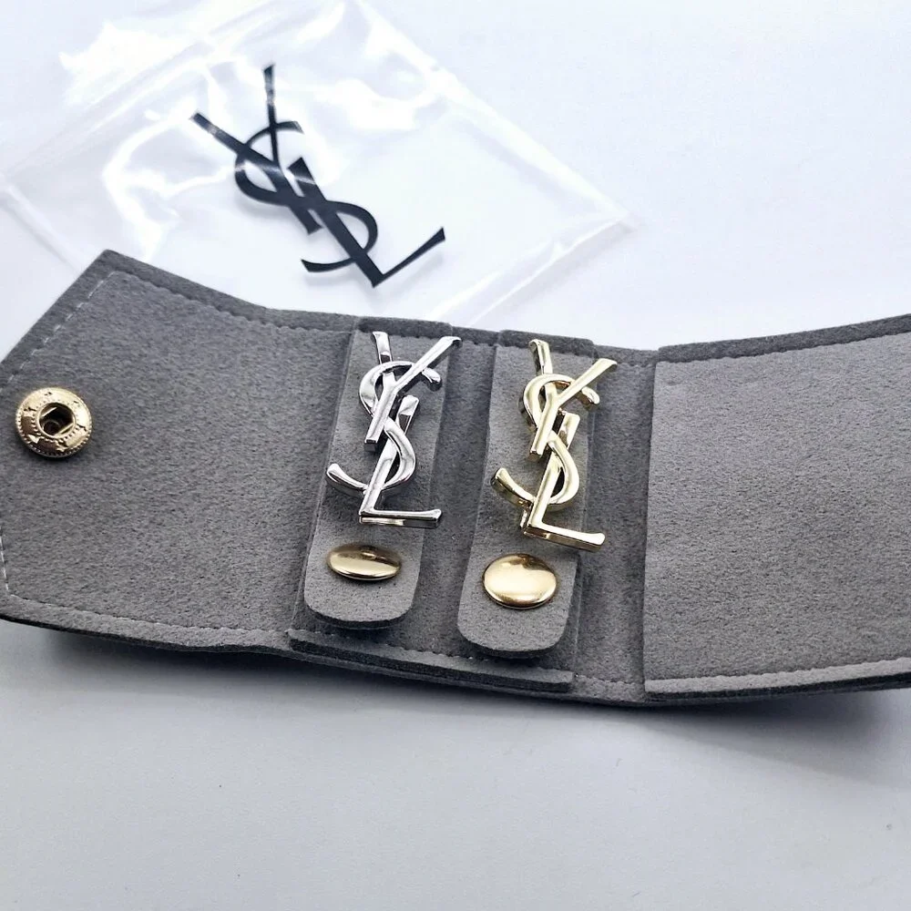 Bundle Vintage Gold Silver Yves Saint Laurent YSL Brooch Employee Appreciation 2 - Picture 6 of 8